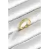 Gold Renk Şerit Zirkon Taşlı Kadın Yüzük