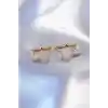 Gold Renk Zirkon Taşlı Yıldız Model Kadın Küpe