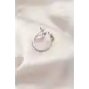 Gümüş Renk Metal Kelebek Model Kadın Yüzük