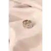 Gümüş Renk Metal Taşlı Model Ayarlanabilir Kadın Yüzük