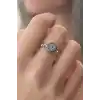 Gümüş Renk Nazar Boncuk Figür Zirkon Taş Detay Kadın Yüzük