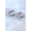 Gümüş Renk Yıldız Model Zirkon Taşlı Pirinç Kadın Küpe