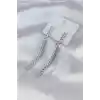 Gümüş Renk Zirkon Taşlı Kadın Küpe
