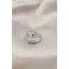 Gümüş Renkli Metal Kaplan Model Zirkon Taşlı Kadın Yüzük