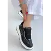 Hawer Siyah Cilt Bağcıklı Spor Ayakkabı