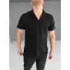 İki İplik Kumaş Gömlek - Siyah