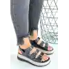 Jatay Siyah Cilt Sandalet