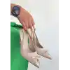 Joye Bej Cilt Topuklu Ayakkabı