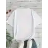 Kadın Beyaz Ive Got Your Back Grafik Tişört - Eğlenceli Çubuk Tasarımlı Oversize Günlük Kısa Kollu Tişört, Polyester Örgü, Yuvarlak Yaka, İlkbahar ve Yaz için Mükemmel, Günlük Giyim Tişört | Eğlenceli Tasarım | Polyester Kumaş - Beyaz