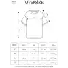 Kadın Bisiklet Yaka Baskılı Oversize T-Shirt - Siyah