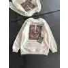 Kadın Bisiklet Yaka Baskılı SweatShirt - Beyaz