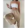 Kadın Cepli Paraşut Pantalon - Bej