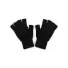 Kadın Kısa Parmaksız Triko Eldiven - Siyah