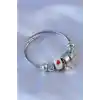 Kalp ve Nazar Boncuk Detaylı Charm Kadın Bileklik