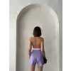Kapaklı şort etek lila s208