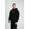 Kapşonlu Double Oversize Dijital Patchli SweatShirt - Siyah