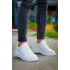 KB-007  Kuback  Beyaz Yüksek Taban Tek Bant Bağcıksız Günlük Erkek Ayakkabı