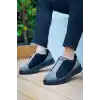 KB-007  Kuback Siyah Gri Siyah Yüksek Taban Tek Bant Bağcıksız Günlük Erkek
