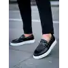 KB-027  Kuback Bağcıksız Siyah Rugan G Günlük Erkek Ayakkabı