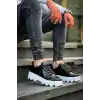KB-056 Kuback Siyah Rugan Beyaz Yüksek Taban Günlük Spor Ayakkabı