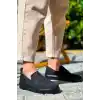 KB-114  Kuback Siyah Triko Siyah  Yüksek Taban Bağcıksız Günlük Erkek Ayakkabı