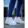 KB-X10 Kuback Beyaz Cilt  Beyaz Yüksek Taban Günlük Spor Ayakkabı