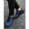 KB-X46 Kuback Siyah Sax Mavi Yüksek Siyah Taban Günlük Spor Ayakkabı