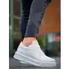 KB-X8 Kuback Beyaz Cilt Beyaz Yüksek Taban Günlük Spor Ayakkabı