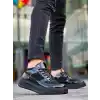 KB-X8 Kuback Siyah Rugan Yüksek Siyah Taban Günlük Spor Ayakkabı