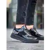 KB-X8 Kuback Siyah Rugan Yüksek Siyah Taban Günlük Spor Ayakkabı