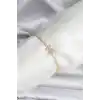 Kelebek Model Zirkon Taşlı Gold Renk Pirinç Su Yolu Kadın Bileklik