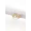Kemer Tokası Tasarımlı Gold Renk Zirkon Taşlı Ayarlanabilir Yüzük