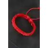 Kırmızı Renk Ayarlamalı İpli Deri Erkek Bileklik