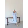 Kısa kollu müslin elbise mavi pt