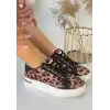 Kity Leopar Saten Bağcıklı Spor Ayakkabı