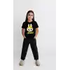 Kız Labubu Çocuk Baskılı T-Shirt - Siyah