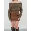 Kontrast deri etek kahve w260015