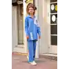 Kuş gözü triko takım Mavi