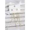 Kutup Yıldızı Model Gold Renk Pirinç Sallantılı Kadın Küpe