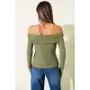 Madonna Yaka Düğmeli Bluz yeşil t4329