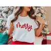 Merry Baskılı T-shirt - Beyaz