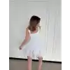 Mini Askılı Elbise - Beyaz