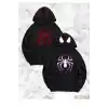 Örümcek Baskılı Sevgili Çift Kombini Kapüşonlu Sweatshirt & Hodie - Siyah