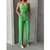 Palazzo pantolonlu alt üst takım yeşil