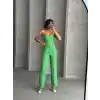 Palazzo pantolonlu alt üst takım yeşil