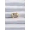 Pirinç Altın Renk Kıvrımlı Ayarlanabilir Yüzük
