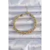 Pirinç Altın Renk Sarmal Model Bileklik