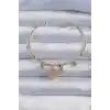 Pirinç Altın Renk Zirkon Taşlı Yonca Model Charm Bileklik