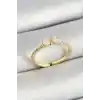 Pirinç Fiyonk Figürlü Zirkon Taşlı Gold Renk Ayarlanabilir Kadın Yüzük