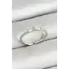 Pirinç Fiyonk Figürlü Zirkon Taşlı Gümüş Renk Ayarlanabilir Kadın Yüzük